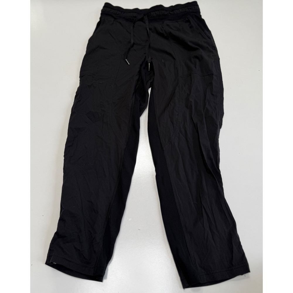Lululemon Dance Studio Crop Pinstripe Black Joggers Size 4